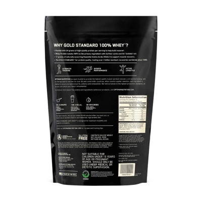 Whey Protein Gold Standard 100%, 454g, Double Rich Chocolate, Optimum Nutrition