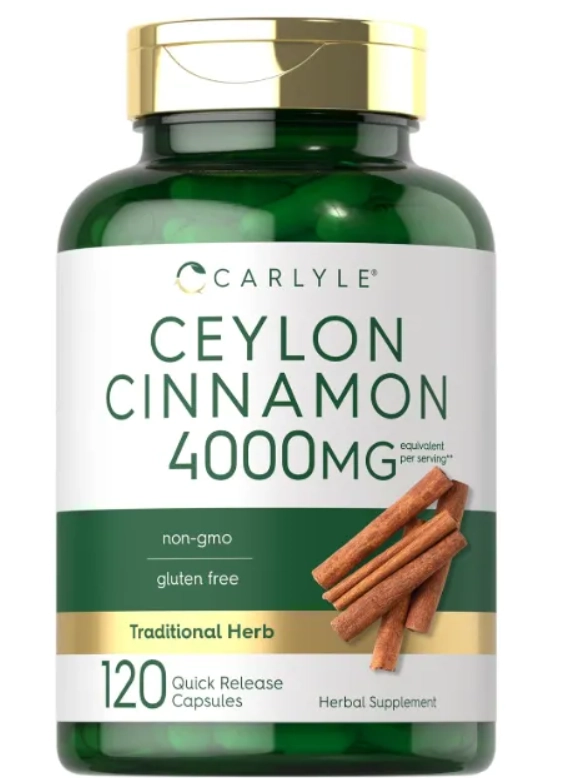 Ceylon Cinnamon, Canela do Ceilão 4000mg, 120 Cápsulas, Carlyle