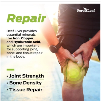 Grass Fed &amp; Pasture Raised 3000mg, Beef Liver, 180 Cápsulas, ForestLeaf