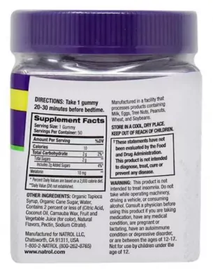 MelatoninMax 10mg, 50 Gomas Sabor Mirtilo, Natrol