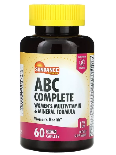 Fórmula Multivitamínica e Mineral ABC Complete, para Mulheres, 60 Cápsulas, Sundance