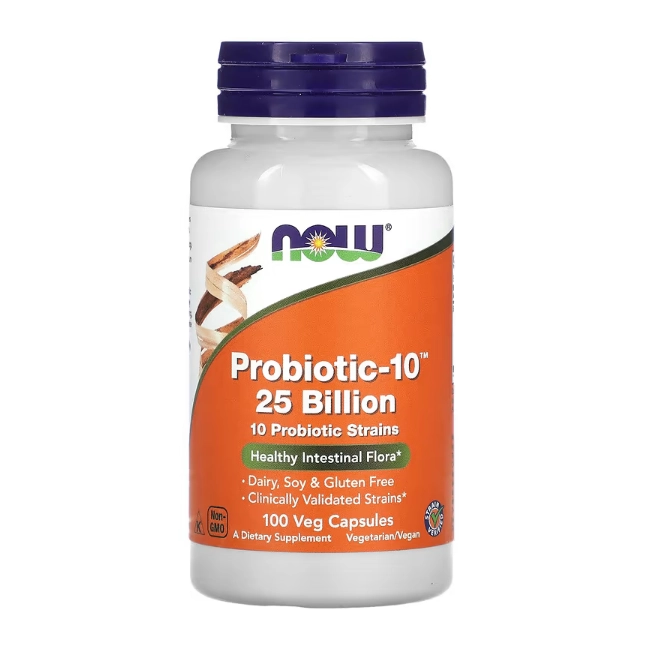 Probiotic-10, 25 Bilhões, 100 Cápsulas, Now