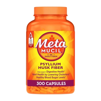 Psyllium Fiber, Fonte Natural de Fibras para Suporte Digestivo e Equilíbrio Intestinal, 300 Cápsulas, Metamucil Psyllium Fiber, Fonte Natural de Fibras para Suporte Digestivo e Equilíbrio Intestinal, 300 Cápsulas, Metamucil