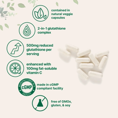 Glutationa 500mg com Vitamina C, 240 Cápsulas, Micro Ingredients 