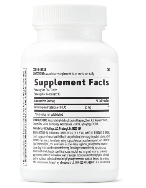 DHEA 25mg, 90 Comprimidos, GNC
