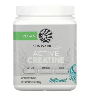 Creatina Mono-hidratada Ativa, Sem Sabor, 300g, Sunwarrior