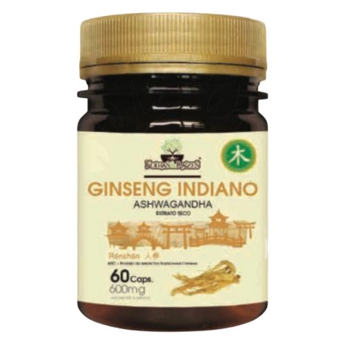 Ginseng Indiano Ashwagandha extrato seco, 60 Capsulas, Folhas e Raízes