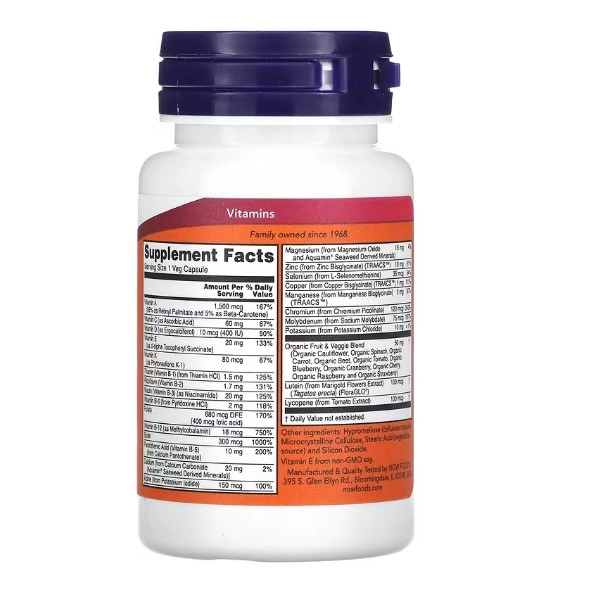 Multivitamínico e Minerais, Daily Vits, 30 Cápsulas, Now