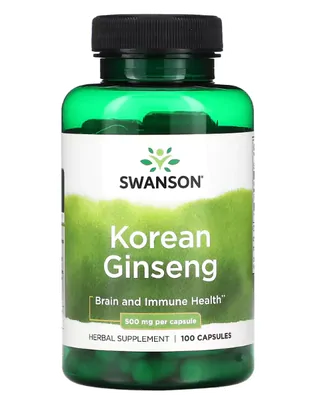 Ginseng Coreano 500mg, 100 Cápsulas, Swanson