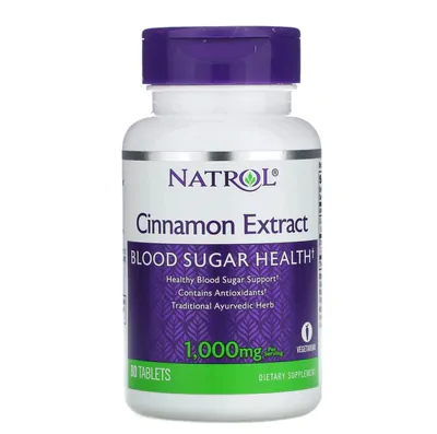 Extrato de Canela (Cinnamon), 1000 mg, 80 Comprimidos, Natrol