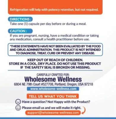 Probióticos Orgânicos Crus, 100 Bilhões CFU, Prebióticos e Enzimas Digestivas, 30 Cápsulas, Wholesome Wellness