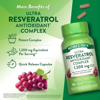 Resveratrol Complex, 90 Cápsulas, Nature’s Truth