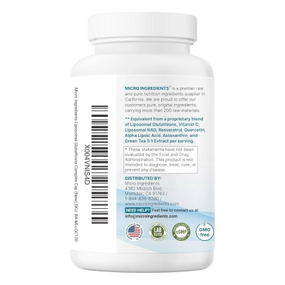 Complexo de Glutationa Lipossomal, 3000mg, Suporte Antioxidante e Desintoxicação, 120 Cápsulas, Micro Ingredients