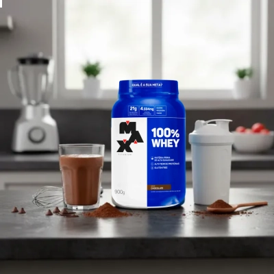 100% Whey, Sabores 900g - Max Titanium 