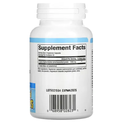 L-lisina, 500 mg, 90 Cápsulas, Natural Factors