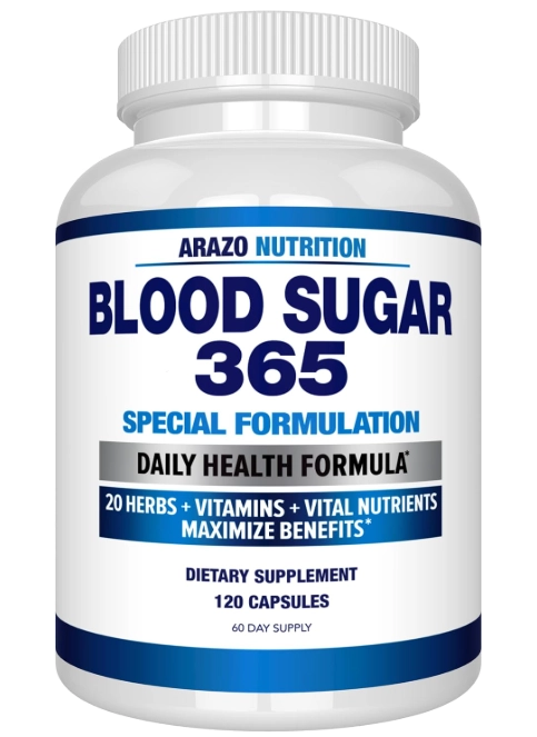 Blood Sugar 365,  Suporte para Energia e Metabolismo Saudável , 120 Capsulas, Arazo Nutrition