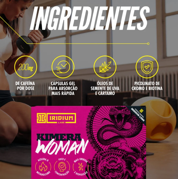 Termogênico Kimera Woman, 60 Cápsulas, Iridium Labs