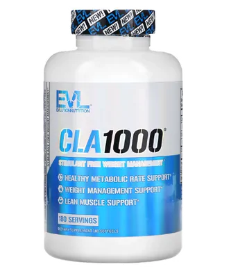 CLA 1000mg, 180 cápsulas, EVLution Nutrition