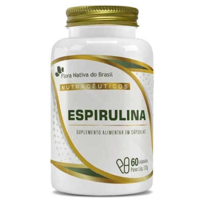 Espirulina, Microalga Rica em Proteína, 60 Cápsulas, Flora Nativa Do Brasil