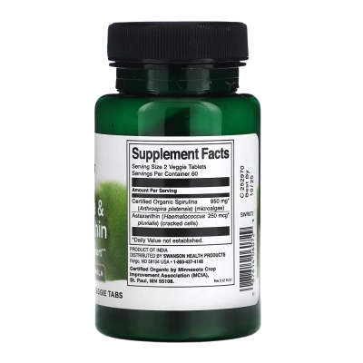 Spirulina e Astaxantina, 120 Cápsulas, Swanson