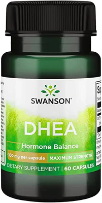 Dhea, 100mg, Máxima força, 60 cápsulas, Swanson