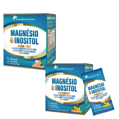 Magnésio & Inositol + Vit. B3 + Taurina, 20 Sachês, Sabores, Flora Nativa