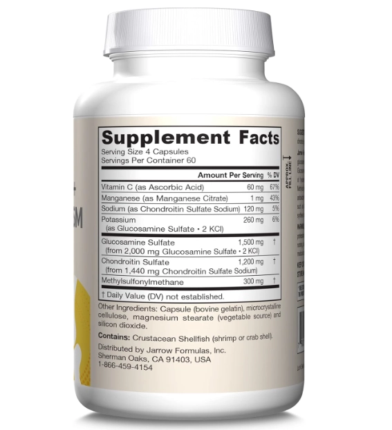 Glucosamina e Condroitina com MSM, 240 Cápsulas, Jarrow Formulas