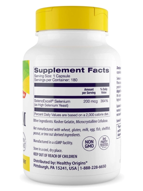 Selênio 200mcg, 180 Cápsulas, Healthy Origins