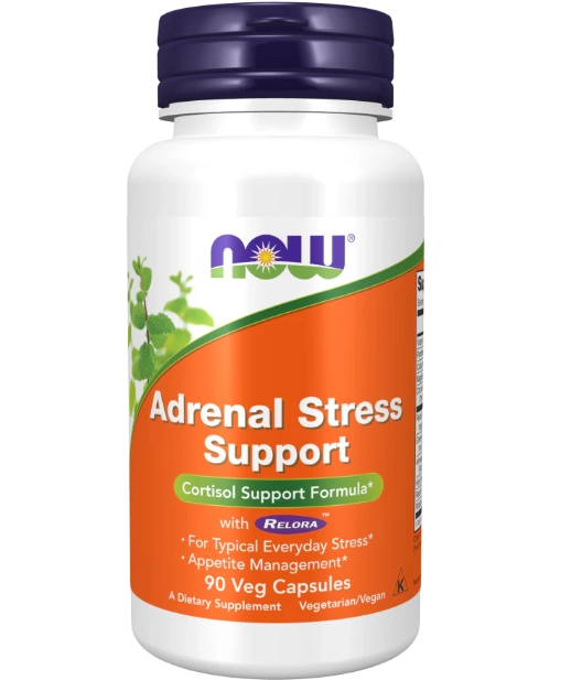 Suporte ao Estresse Adrenal, 90 Cápsulas, Now