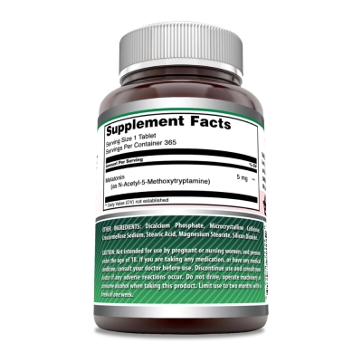 Melatonina 5mg, 365 Comprimidos, Amazing Nutrition