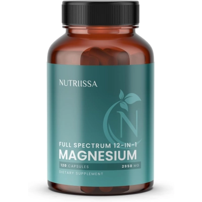 Full-Spectrum Magnesium Complex com Magtein 12-in-1, 2950mg, 120 Cápsulas, Nutriissa