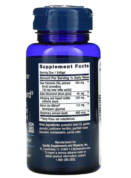 PalmettoGuard Saw Palmetto, Beta-Sitosterol, 60 Softgels, Life Extension