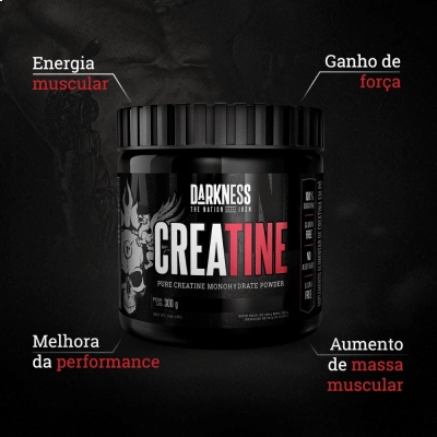 Creatina  Monohidratada, 300g, Sabor Neutro, Darkeness