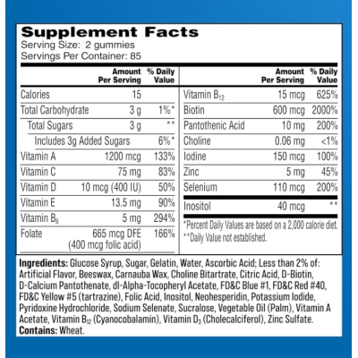 Multivitamínico para Homens, Com Vitamina D, zinco e Ácido Fólico, 80 Gomas Sabor Maçã, Cereja e Framboesa, One A Day