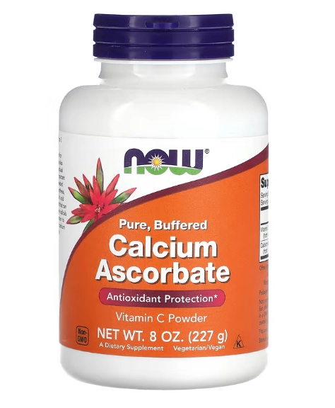 Ascorbato de Cálcio, Vitamina C em Pó, 227g, Now