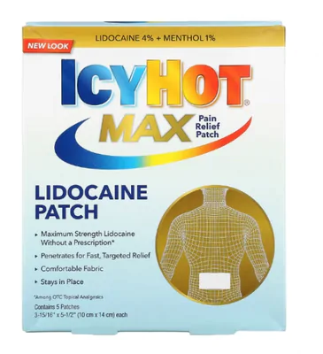Adesivo para alívio da dor com lidocaína, 5 adesivos, Icy Hot