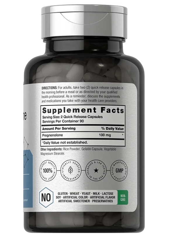 Pregnenolone 100mg, 180 cápsulas, Horbaach