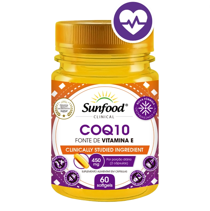 CoQ10 Ubiquinona, 450mg, 60 Cápsulas, Sunfood
