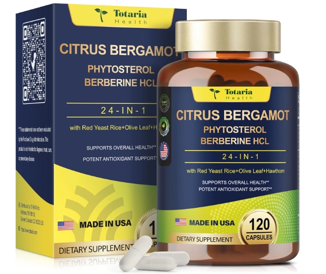Citrus Bergamot, Antioxidantes para  Sistema Imunológico, Bergamota e Esteróis e Estanóis, 120 Capsulas, Totaria Health