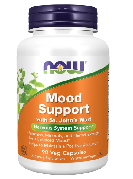 Mood Support, Suporte ao humor, com Erva de São João, 90 cápsulas, Now