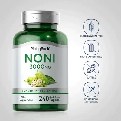 Noni, Morinda Citrifolia, 3000mg, 240 Cápsulas, PipingRock