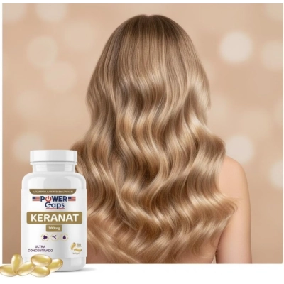 Keranat Suplemento para Crescimento Capilar, 300mg, 60 Cápsulas, Power Caps