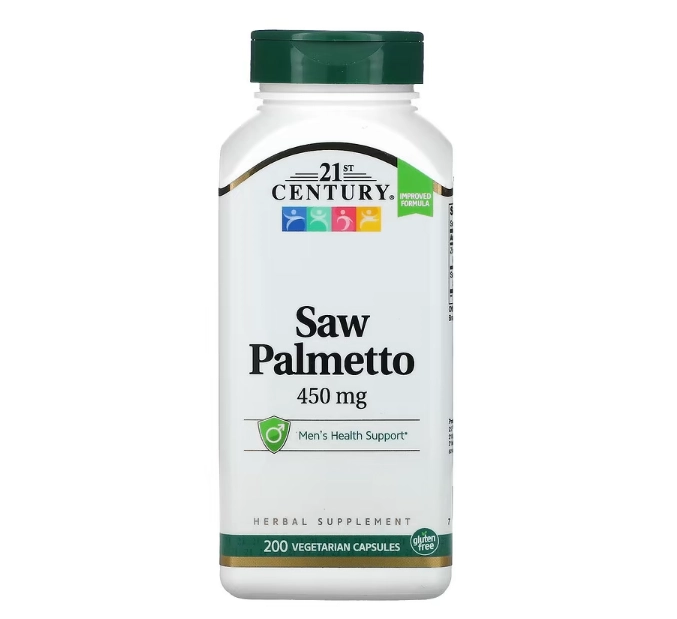 Saw Palmetto, 450mg, 200 Cápsulas, 21st Century
