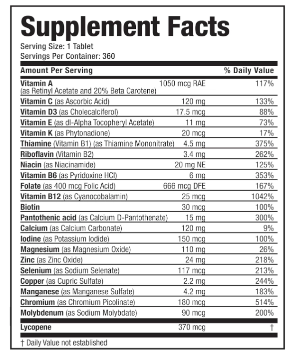 Multivitamínico One Daily Mens 50+, 360 Comprimidos, Bronson 