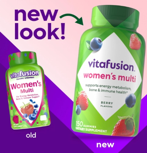 Multivitamínico feminino, Vitaminas Diárias A, C, D, E, B-6 e B-12, 150 Gomas, Vitafusion