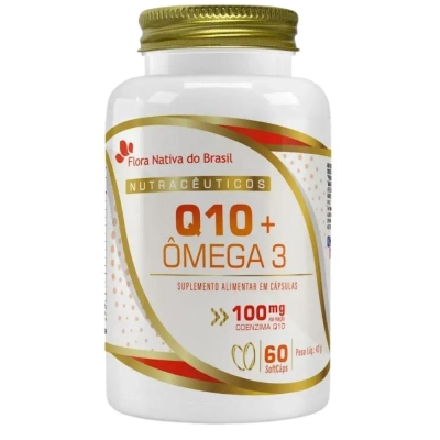 Coenzima CoQ10 100mg +Ômega 3, 60 Cápsulas, Flora Nativa Do Brasil