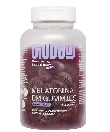 Melatonina 0,210mcg, 60 Gomas Sabor Uva Roxa, Guday