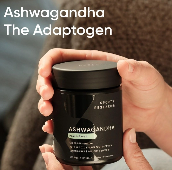 Ashwagandha 500mg, com Óleo MCT de Coco, 60 Cápsulas, Sports Research