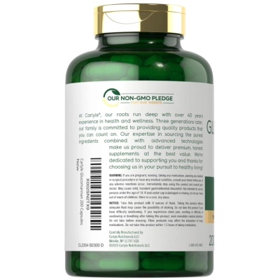 Glucomannan, Glucomanano 2400mg, 200 Cápsulas, Carlyle