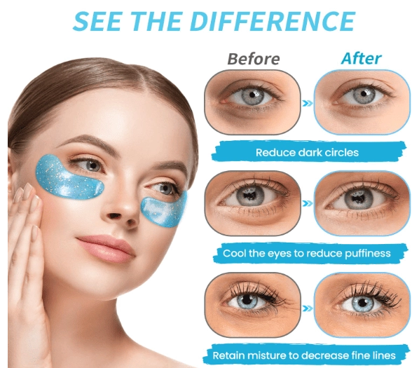 Gel Para Olhos Inchados e Reduz Rugas, com Retinol e Colágeno, 24 Pares de Almofadas Adesivas, Onespring